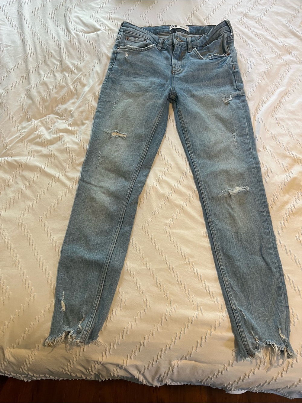ZARA Light Blue Distressed Skinny Jeans
